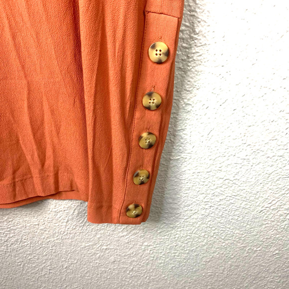 Madewell Dress 2X Womens Plus Terracotta Shift VNeck Short Sleeve Easy - Picture 4 of 8